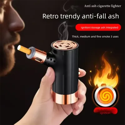  Wood Portable Car Ashtray with USB Lighte